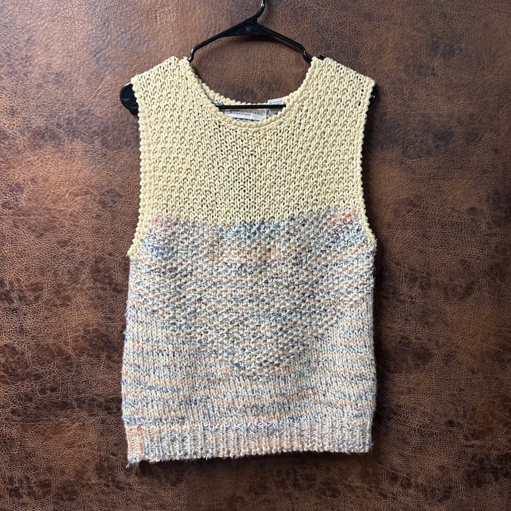 Vintage Christopher Shannon Silk Wool‎ Unisex Large Sweater Vest Butter Yellow